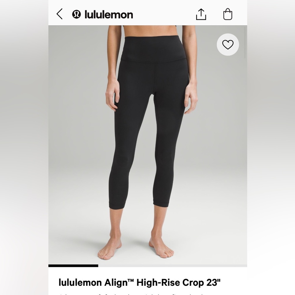 Lululemon Align High Rise Crop 23” Size 6